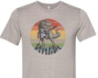 Guitar T Shirt, Guitar Dino, Guitar Shirt, Funny Guitar Shirt, Dinosaur Playing Guitar, Electric Guitar Shirt, Lead Guitarist Shirt, T-Rex