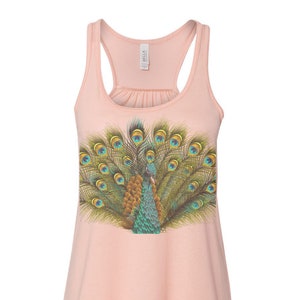 Peacock Tank Top, Racerback, Peacock Portrait, Soft Bella Canvas, Sublimation, Racerback, Peacock Shirt, Bird Lover, Racerback Tank, Peacock