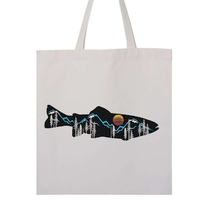 Angeltasche, Bergforelle, Angeltasche, Angeltasche, Fischbeutel, Sublimiertes Design, 13" x 10,25", Fliegenfischen