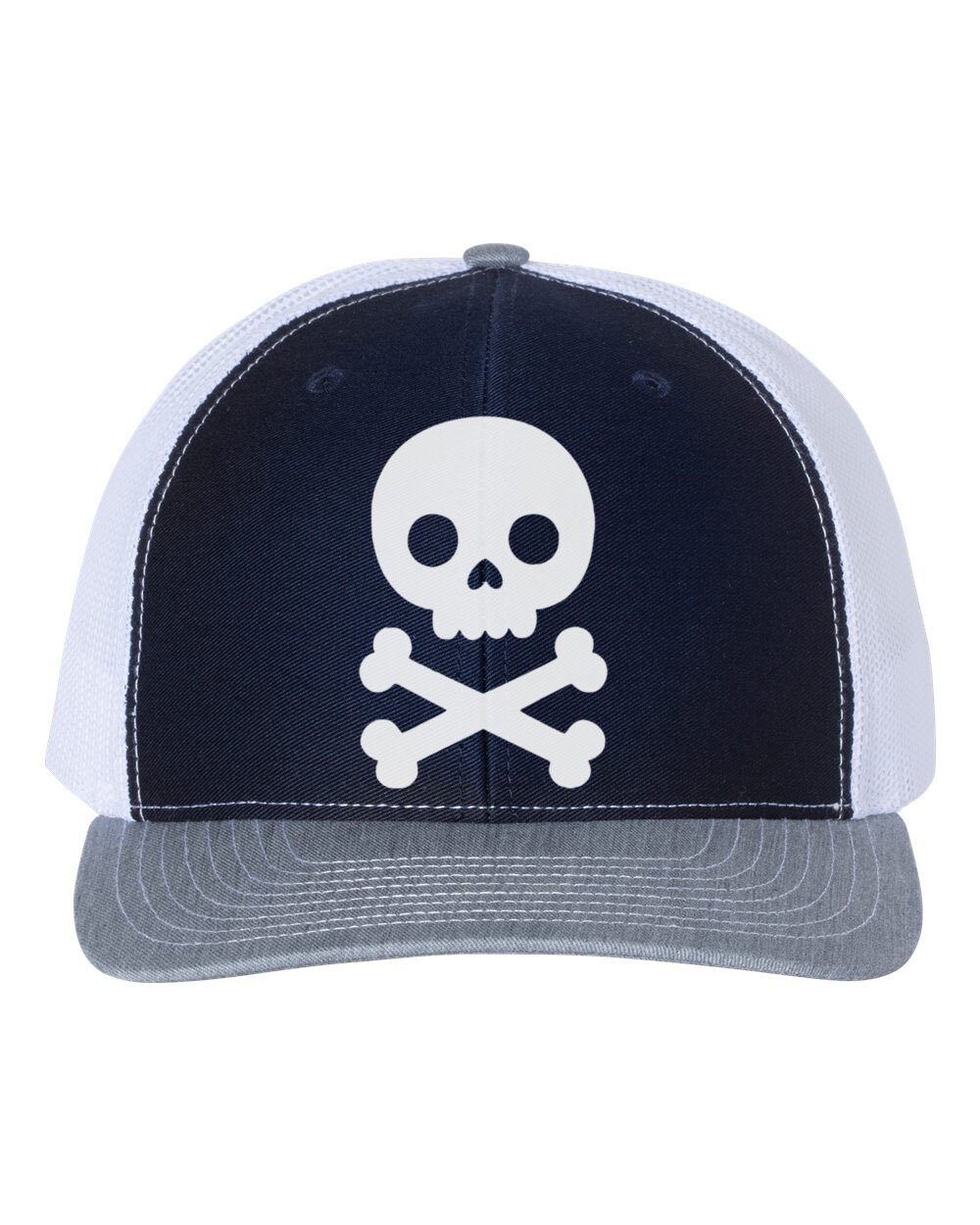 Bones Skull Trucker Hat Baseball Cap 