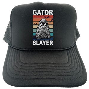 Gator Hunting Hat, Gator Slayer, Alligator Hunting Hat, Alligator Hat, Gator Trucker Hat, Adjustable Snapback, Mesh Caps, Swamp Hunting