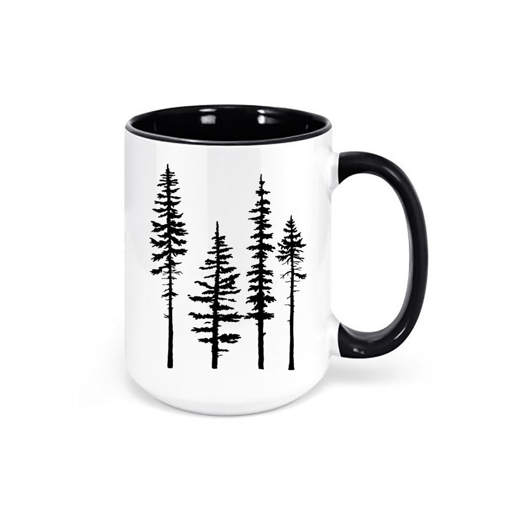 Pine Tree Mug Pine Trees Rustic Coffee Cup Rustic Decor Etsy