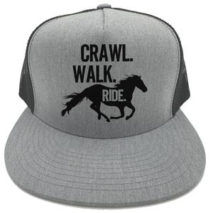 Equestrian Hat, Crawl Walk Ride, Horse Lover, Trucker Hat, Adjustable Cap, Horse Apparel, Horse Hat, Equestrian Apparel, Horses