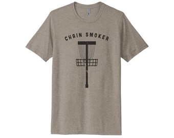 Disc Golf Shirt, Chain Smoker, Frisbee Golf Shirt, Frisbee Gift, Sublimated Design, Unisex Fit, Disc Golfer, Gift For Him, Disc Golf Tee