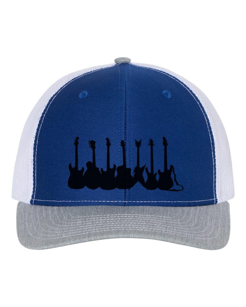 Music Lover Gift For Guitarist Musician Apparel Guitarist Hat Music Junkie Guitar Hat Black Text Snapback Trucker Hat Guitars