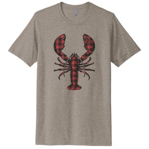 Lobster Shirt, Buffalo Plaid Lobster, Seafood Shirt, Lobster Gift, Unisex Fit, Sublimated Design