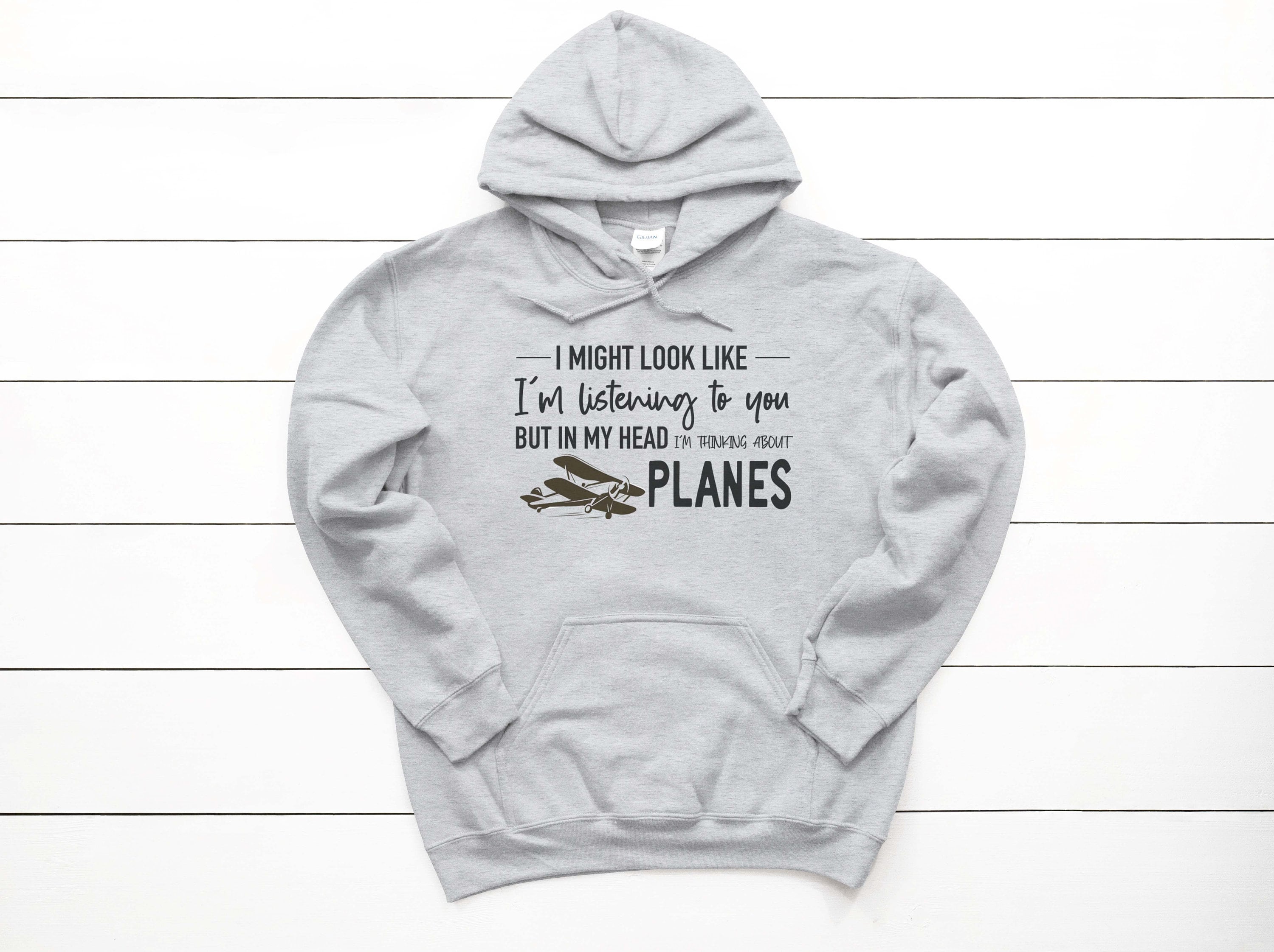 planes printed hoodie