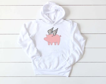 Pig Hoodie, Pig Wings, Swine Hoodie, Pig Farmer, Bacon Hoodie, Kid & Adult Sizes!, Pig Gift, Pig Owner, Pig Shirt, Sublimated Design, Pigs
