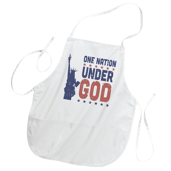 Patriotic Apron, One Nation Under God, Barbecue Apron, Apron With Pockets, Cooking Gift, Religious Apron, Christian Apron, Grilling Apron