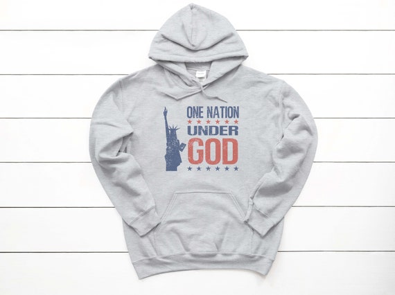 Patriotic Hoodie, One Nation Under God, Christian Hoodie, Kids And Adult Sizes, America Hoodie, Conservative Hoodie, Sublimated Design