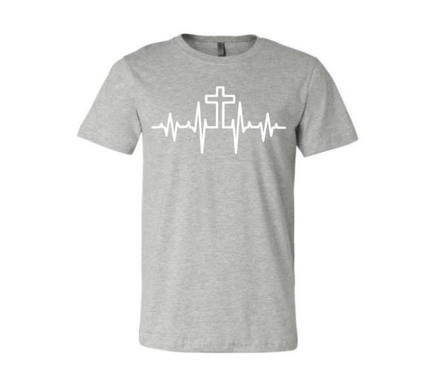 Religous Shrit Heartbeat Cross Christian Tshirt Gift for | Etsy