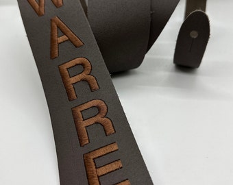 Aangepaste leren gitaarband, geborduurde gitaarband, gepersonaliseerde gitaarband, cadeau gitarist, cadeau muzikant, aangepast borduurwerk, gitaren