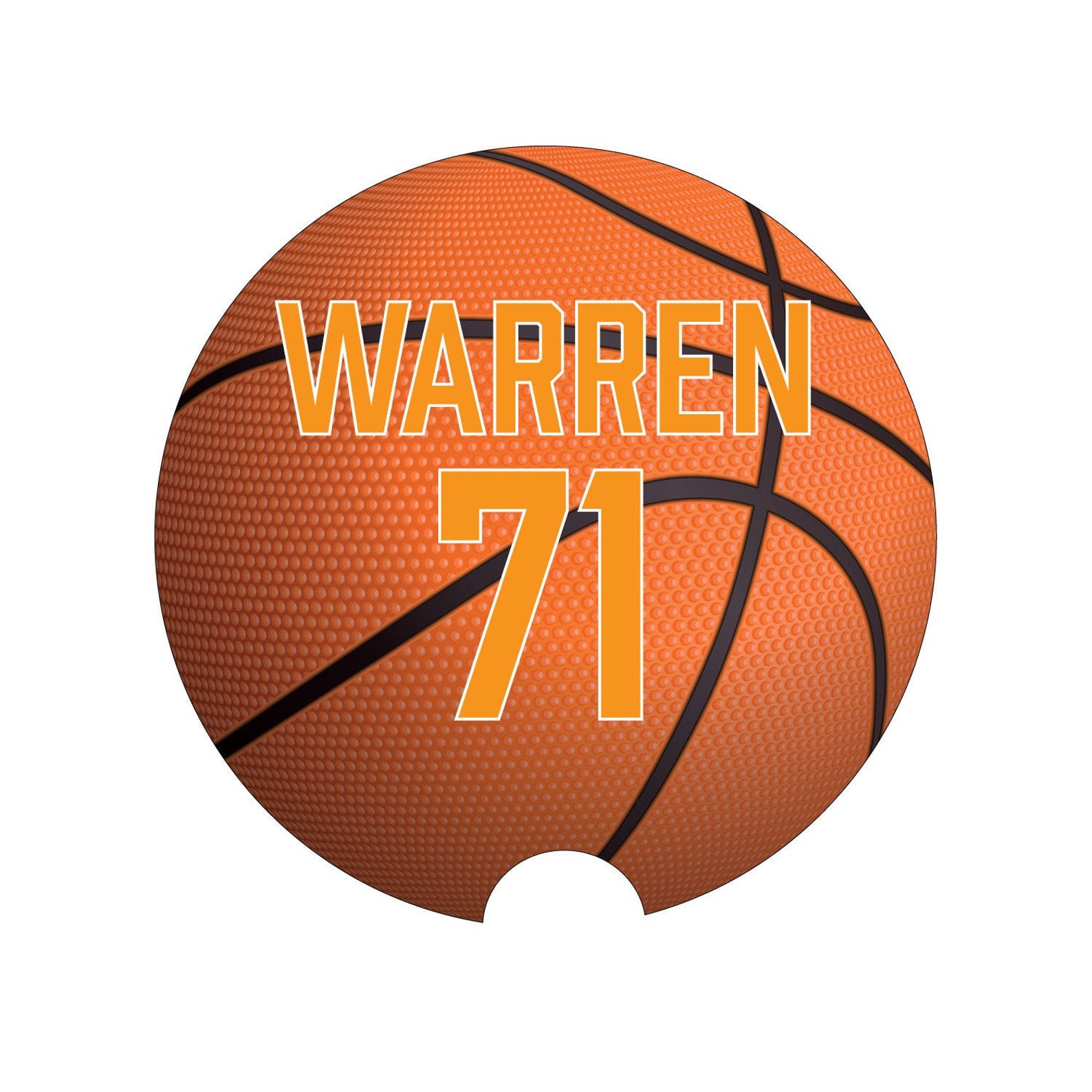 Basketball Car Coaster Custom Basketball Bball Coaster Etsy