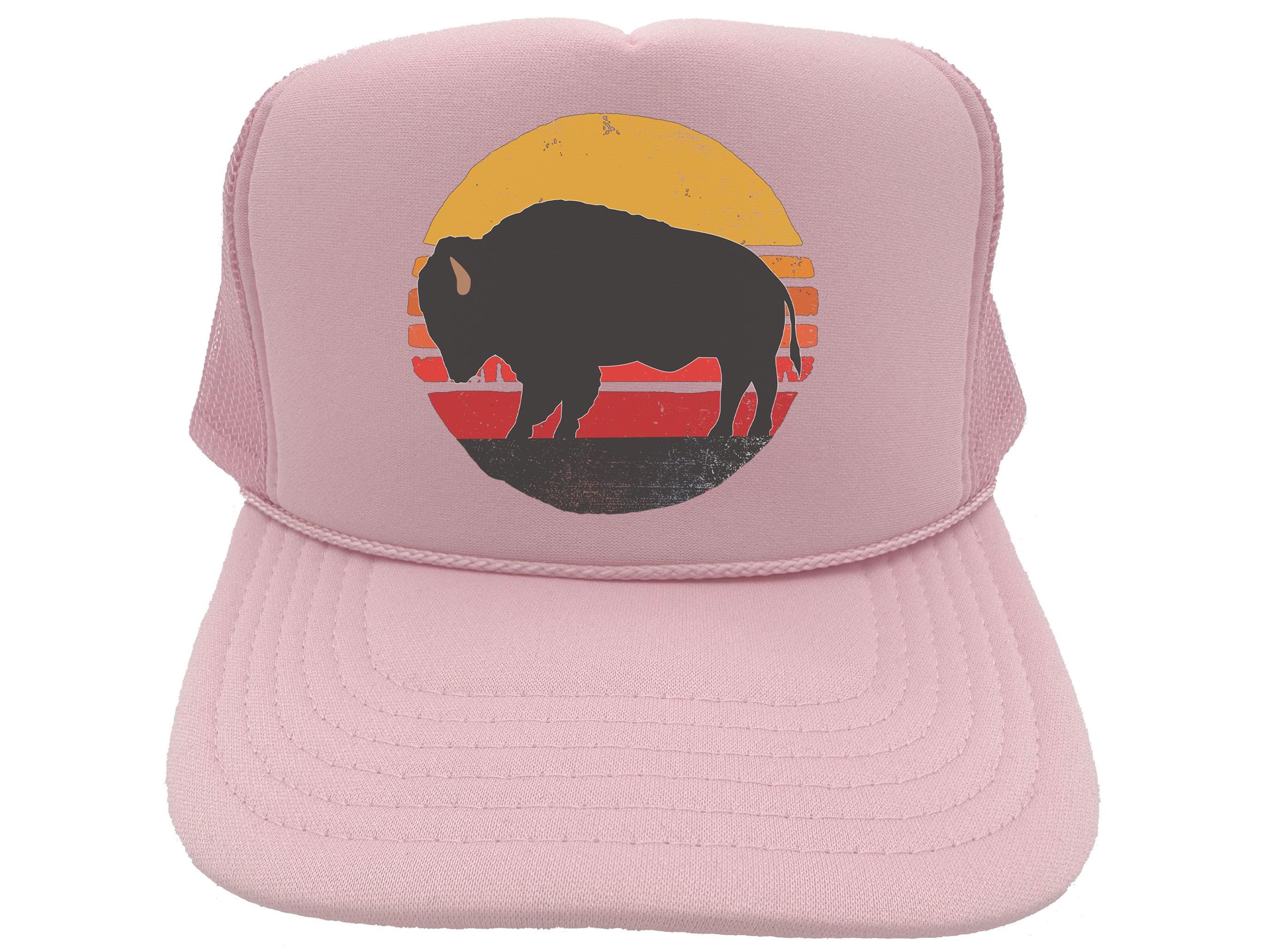 Buffalo Hat, Buffalo Sunset, Bison Hat, Mesh Caps, Adjustable Snapback ...