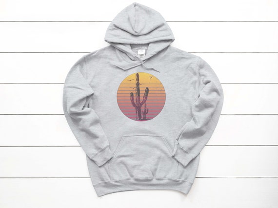 Cactus Hoodie, Cactus Sunset, Kid & Adult Sizes, Cactus Lover, Cactus Gift, Desert Hoodie, Sublimated Design, Cactus Shirt, Cacti Hoodie