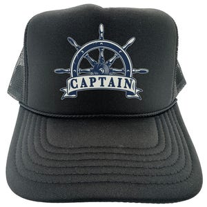Boat Captain Hat, Captain, Boating Trucker Hat, Fishing Hat, Adjustable Snapback, 10 Cap Options, Gift For Boat Owner, Boating Gift