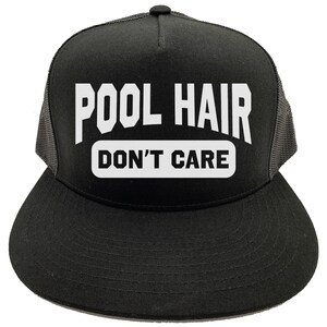 Pool Hair Don&#39;t Care, Pool Hat, Summer Hat, Adjustable Snapback, Pool Cap, Summer Apparel, Gift For Her, Pool Party Hat, Tanning Hat