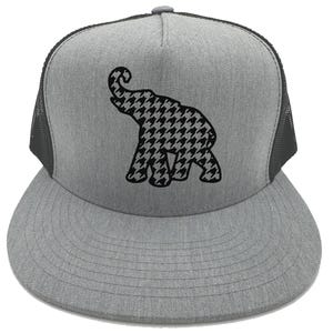 Gorra de Alabama, elefante con diseño de pata de gallo, fútbol de Alabama, gorra de camionero de Alabama, gorra con cierre a presión de Alabama, gorra de aficionado de Alabama, gorra de fútbol
