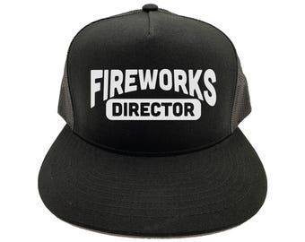 4th Of July Hat, Fireworks Director, Firework Hat, Gift For Him, USA Hat, Snapback, Trucker Hat, Baseball Cap, Fireworks Hat, Fireworks Gift