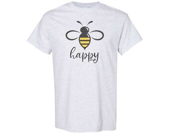 Honey Bee Shirt, Bee Happy, Bumble Bee T Shirt, Sublimated Design