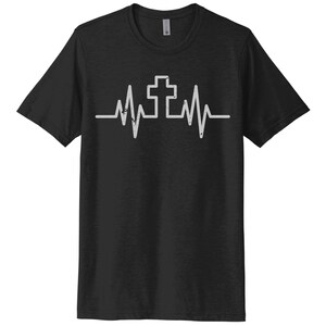 Religous Shrit, Heartbeat Cross, Christian Tshirt, Gift For Pastor, Pastor Shirt, Minister Apparel, Jesus Tee, Cross Shirt, Unisex Tee