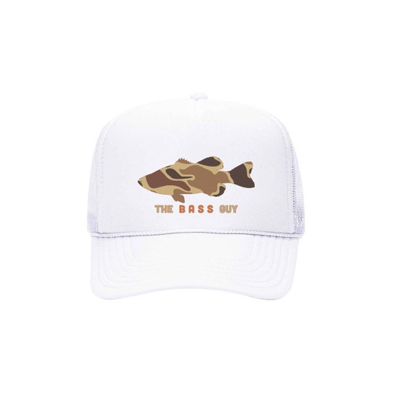 Bass Fishing Hat, The Bass Guy, Fishing Hat, Funny Fishing Hats, Adjustable Snapback, Mesh Caps, Otto Hats, Fishing Trucker Hat, Fisher Hat