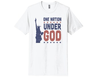 Patriotic Shirt, One Nation Under God, Unisex T, Soft Bella Canvas, America Shirt, Merica Shirt, Lady Liberty Tee, Vintage Tees, USA Shirt