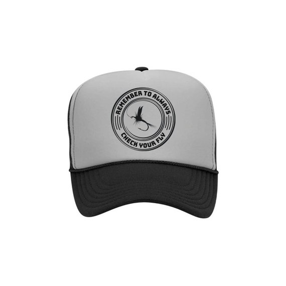 Fly Fishing Hat, Check Your Fly, Fishing Trucker Hat, Trout