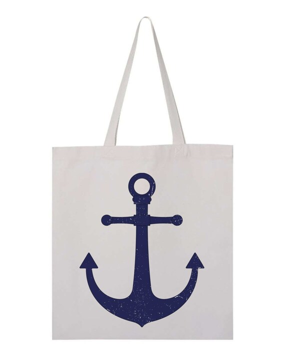 Anchor Tote Bag Distressed Anchor Sailing Tote Boating Bag Lake Tote Bag Beach Tote Sublimated Design Sailor Bag Party Bags