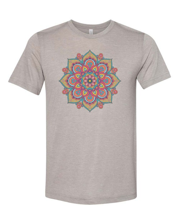 Mandala Shirt Manda T Shirt Mandala Flower Shirt Sublimated Design Unisex Fit Mandala Gift Retro Shirt Gift For Her Mandala Tee Etsy Mexico