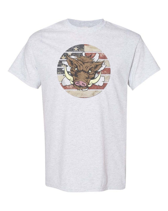 Hog Hunting Shirt Patriotic Hog Wild Hog Shirt Wild Boar Etsy