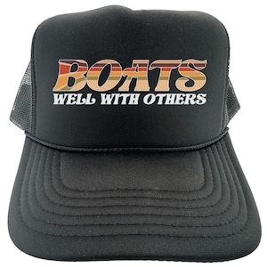 Sombrero de navegación, Los barcos se llevan bien con los demás, Sombrero de barco, Sombrero de capitán de barco, Gorra ajustable con cierre a presión, 10 opciones de gorra, Regalo de navegación, Sombrero de pesca, Barco retro