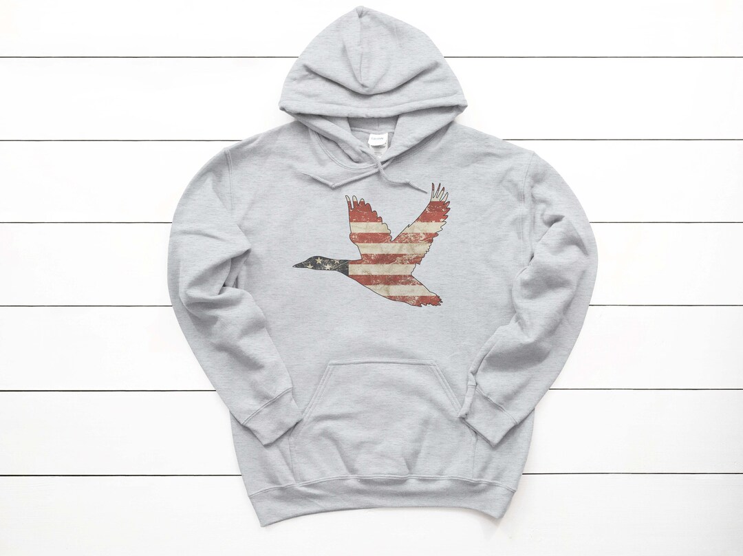 Waterfowl Hoodie, Duck Hunting Hoodie, American Duck, Patriotic Hoodie