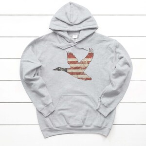 Waterfowl Hoodie, Duck Hunting Hoodie, American Duck, Patriotic Hoodie, Hunting Apparel, Waterfowl Hunting, Kid & Adult Sizes, Sublimated