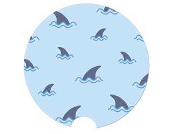 Shark Gift, Shark Fins, Car Coaster, Ocean Coaster, Shark Lover, Shark Stuff, Car Accessories, Car Gift, Truck Coaster, Car Drink Coaster