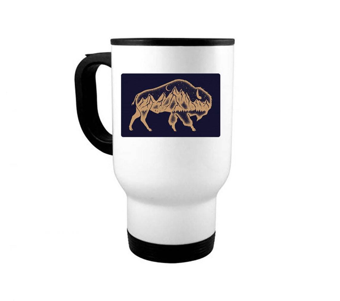 Buffalo Coffee Mug Mountain Buffalo Bison Mug Buffalo Gift Etsy