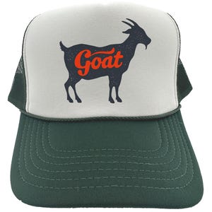 Goat Hat, Goat, Greatest Of All Time, Adjustable Snapback, 10 Hat Options, Goat Trucker, Funny Gifts, Sports Cap, Gift For Him, Dad Hat
