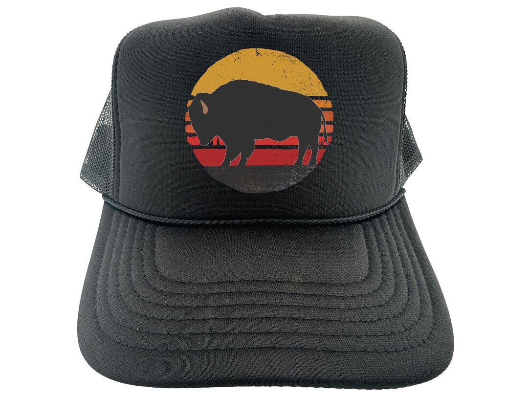 Buffalo Hat, Buffalo Sunset, Bison Hat, Mesh Caps, Adjustable Snapback ...