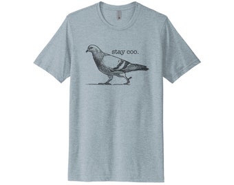 Pigeon Shirt, Stay Coo, Funny Pigeon Shirt, Unisex Fit, Sublimated Design, Pidgeon Shirt, Bird Lover, Bird Watcher Gift, Gift For Him, Birds