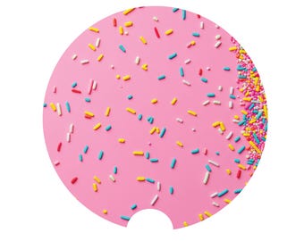 Car Coaster, Sprinkles, Donut Car Coaster, Donut Gift Car Accessories, Car Gift,  Girls Car Decor, Car Drink Coaster, Cute Car Decor