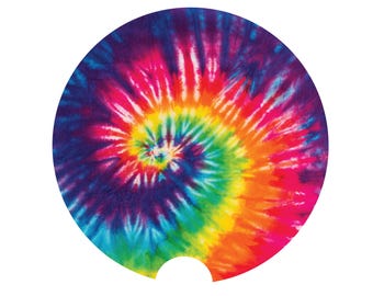 Car Coaster, TIE DYE, Hippie Car Coaster, 70's Car Coaster, Hippie Stuff, Car Accessories, Car Gift, Truck Coaster, Car Drink Coaster