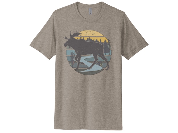 Moose Shirt, Rustic Shirt, Moose Sun, Moose Hunting Shirt, Lodge Shirt, Moose Gift, Unisex Fit, Hunting Shirt, Mountain Lover, Bull Moose