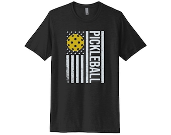 Pickleball Shirt, Pickleball Flag, Pickleball Apparel, Unisex Fit, Pickleball Gift, Patriotic Pickleball Shirt, America T-shirt