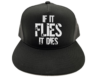 Duck Hunting Hat, If It Flies It Dies, watervogelshoed, truckerhoed, snapbackpet, jachtcadeau, jachthoed watervogels, jachthoed, eend