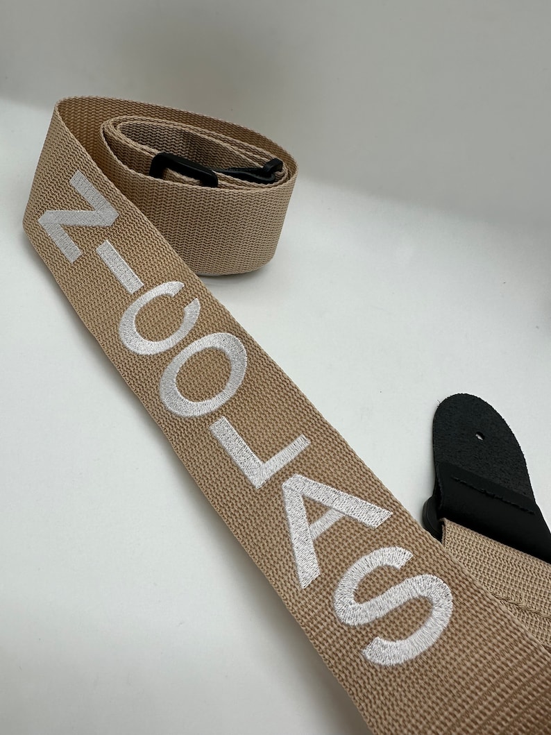 Custom Guitar Strap, Embroidered Guitar Strap, Personalized Guitar Strap, Guitarist Gift, Musician Gift, Custom Embroidery, Guitar Gear image 3