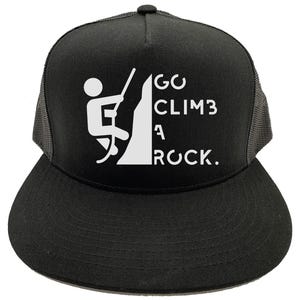Rock Climber Hat, Go Climb A Rock, Rock Climbing Gear, Bouldering, Adjustable Snapback, Climbing, Rock Climing Apparel