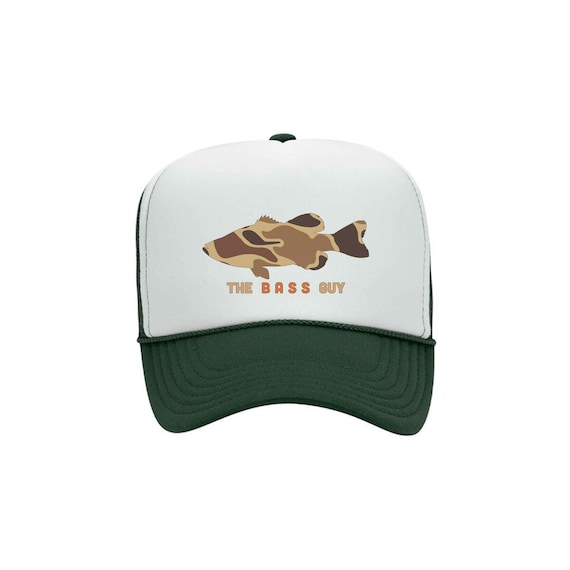 Men's Fishing Cap Outdoor Bass Fisherman Trucker Hat, Olive/Black