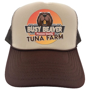 Funny Hats, Gag Gift, Busy Beaver Tuna Farm, Tuna Hat, Gift For Him, Dad Hat, Beaver Hat, Adjustable Snapback, Beaver Gift, Stinky Beaver