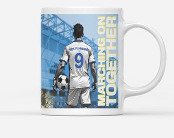 Taza personalizada de fútbol del Leeds, regalo para aficionados