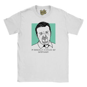The Office UK Tシャツ | デヴィッド・ブレント - 私は基本的に落ち着いたエンターテイナー | リッキー・ジャーヴェイス